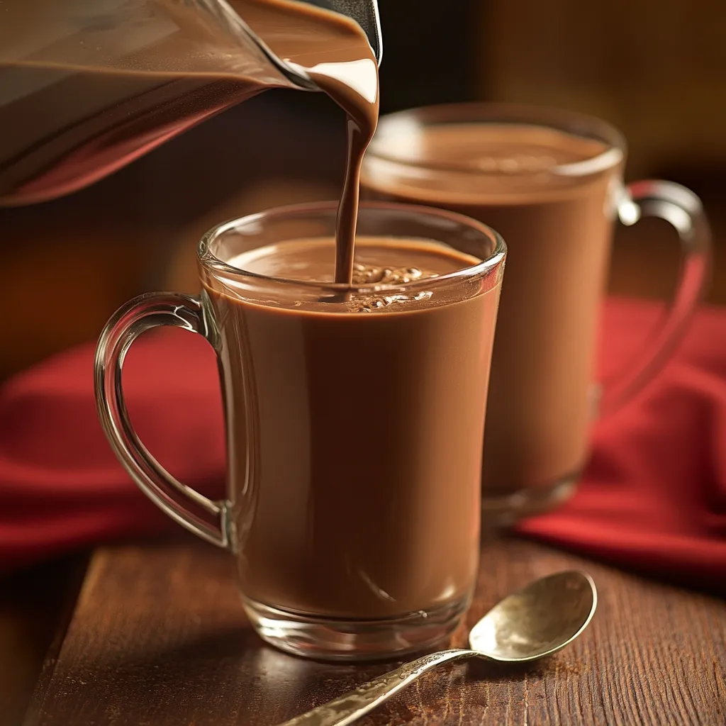 Taza de chocolate caliente cremoso servido con canela y espuma en la superficie