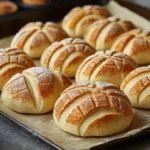 Conchas pan dulce mexicanas caseras con cobertura clásica de vainilla y cacao