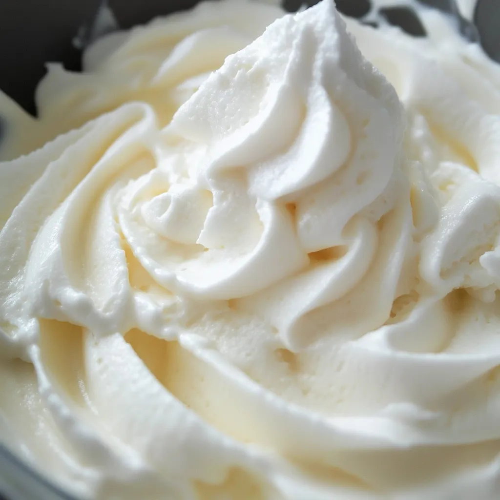 Crema Chantilly casera montada en un bol lista para decorar postres