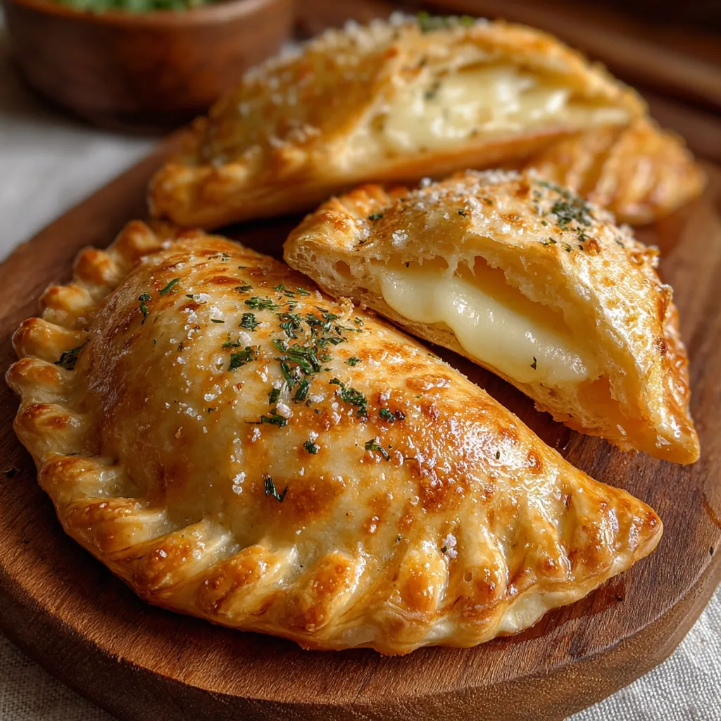 Empanadas de queso caseras doradas y crujientes sobre bandeja