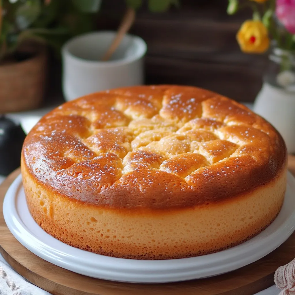 Pastel casero esponjoso servido en una mesa familiar