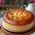 Pastel casero esponjoso servido en una mesa familiar