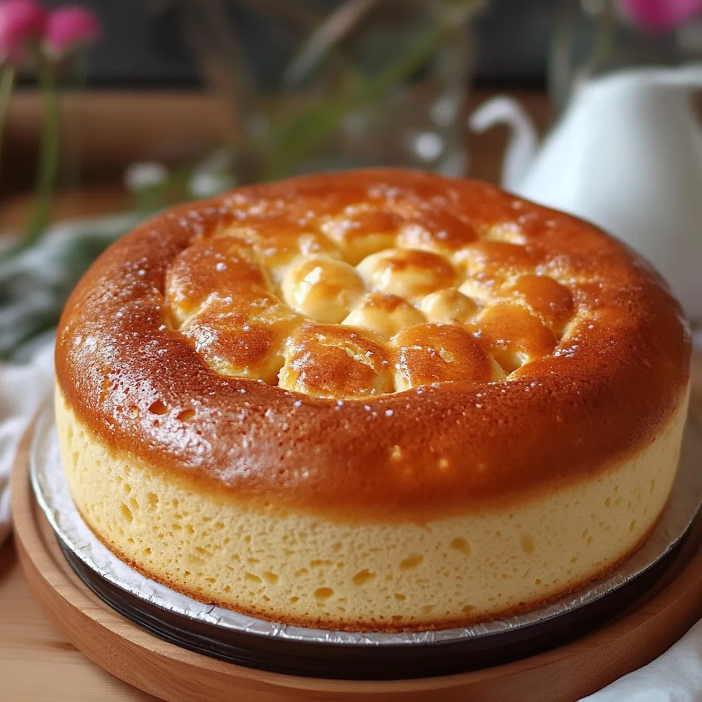 Pastel casero esponjoso servido en una mesa familiar