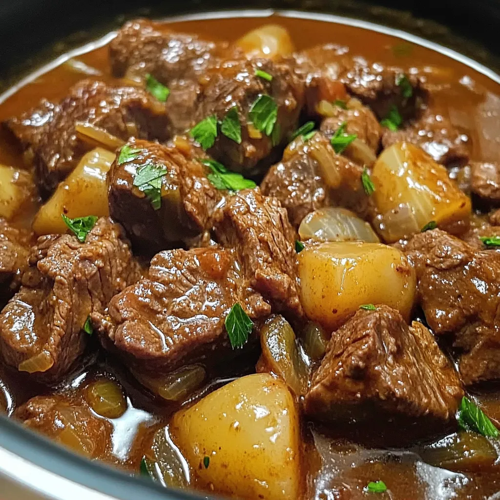 Estofado de carne casero servido en un plato hondo con arroz blanco
