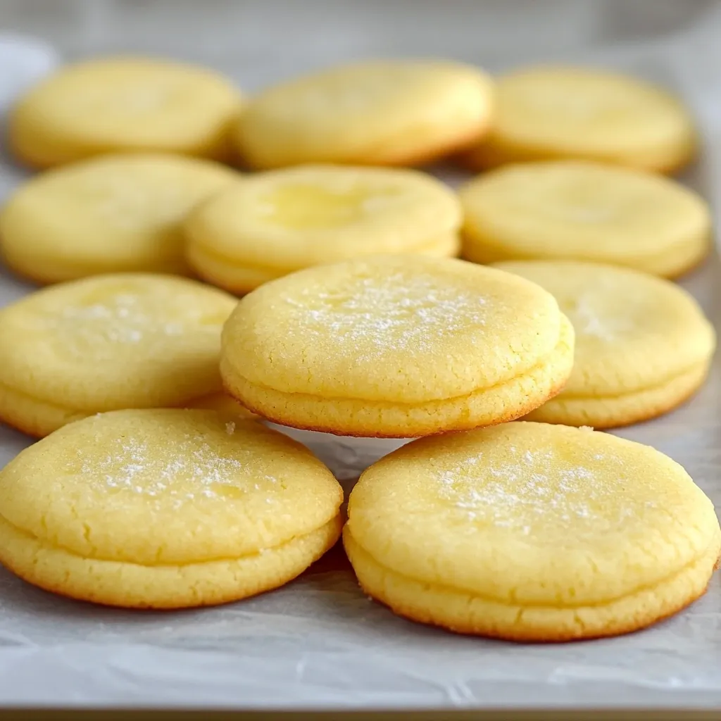 Galletas de limón caseras recién horneadas sobre una rejilla con textura suave y bordes dorados