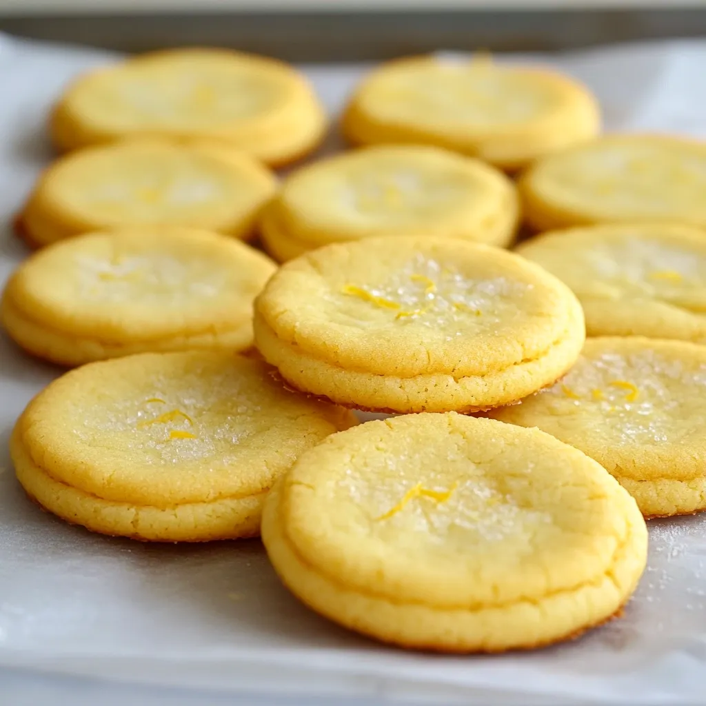 Galletas de limón caseras recién horneadas sobre una rejilla con textura suave y bordes dorados