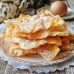 Plato de hojuelas tradicionales espolvoreadas con azúcar glas
