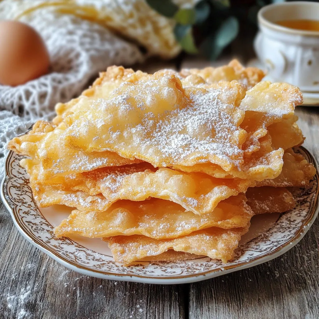 Plato de hojuelas tradicionales espolvoreadas con azúcar glas