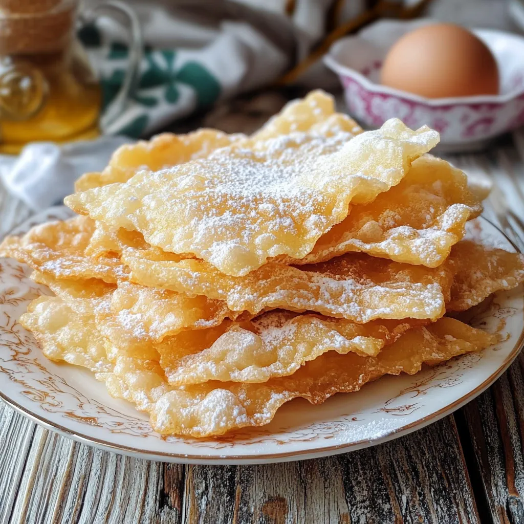 Plato de hojuelas tradicionales espolvoreadas con azúcar glas
