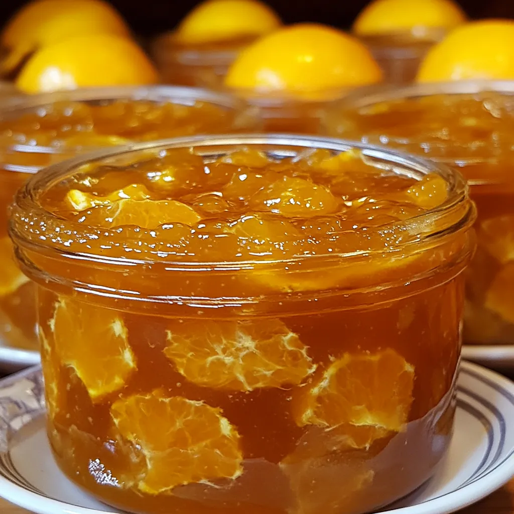 Frasco de mermelada de naranja casera sobre una mesa con rebanadas de pan