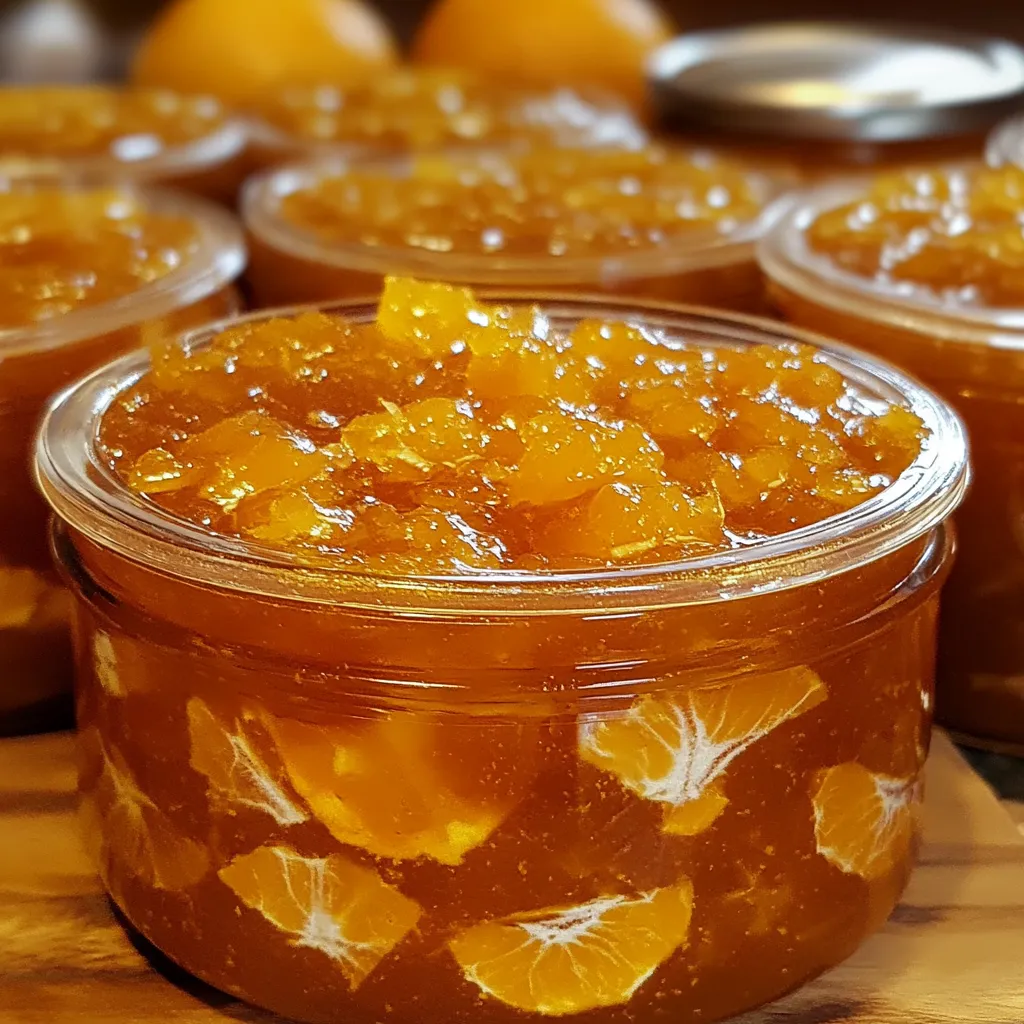 Frasco de mermelada de naranja casera sobre una mesa con rebanadas de pan