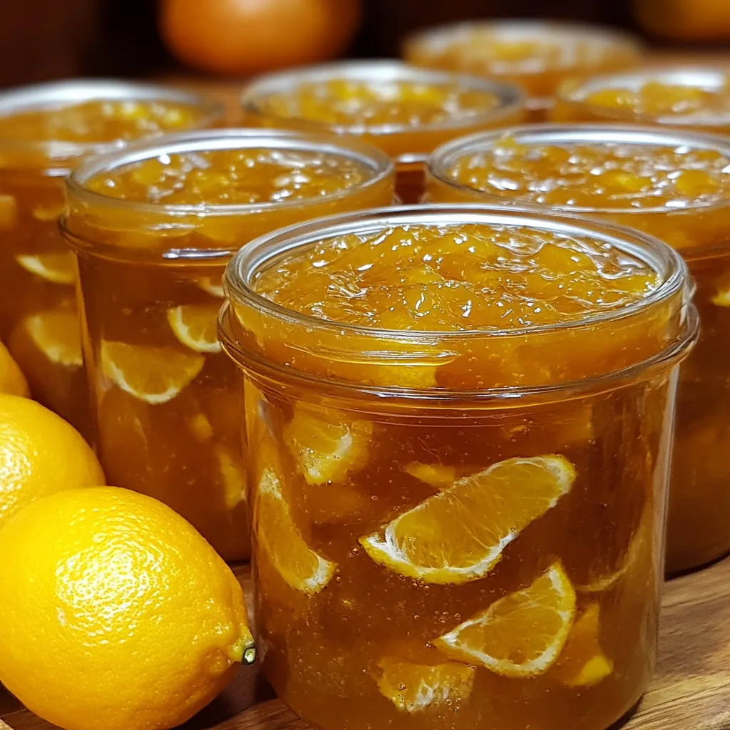 Frasco de mermelada de naranja casera sobre una mesa con rebanadas de pan