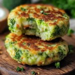 Mini tortitas de verduras con queso doradas y servidas en un plato con salsa de yogur