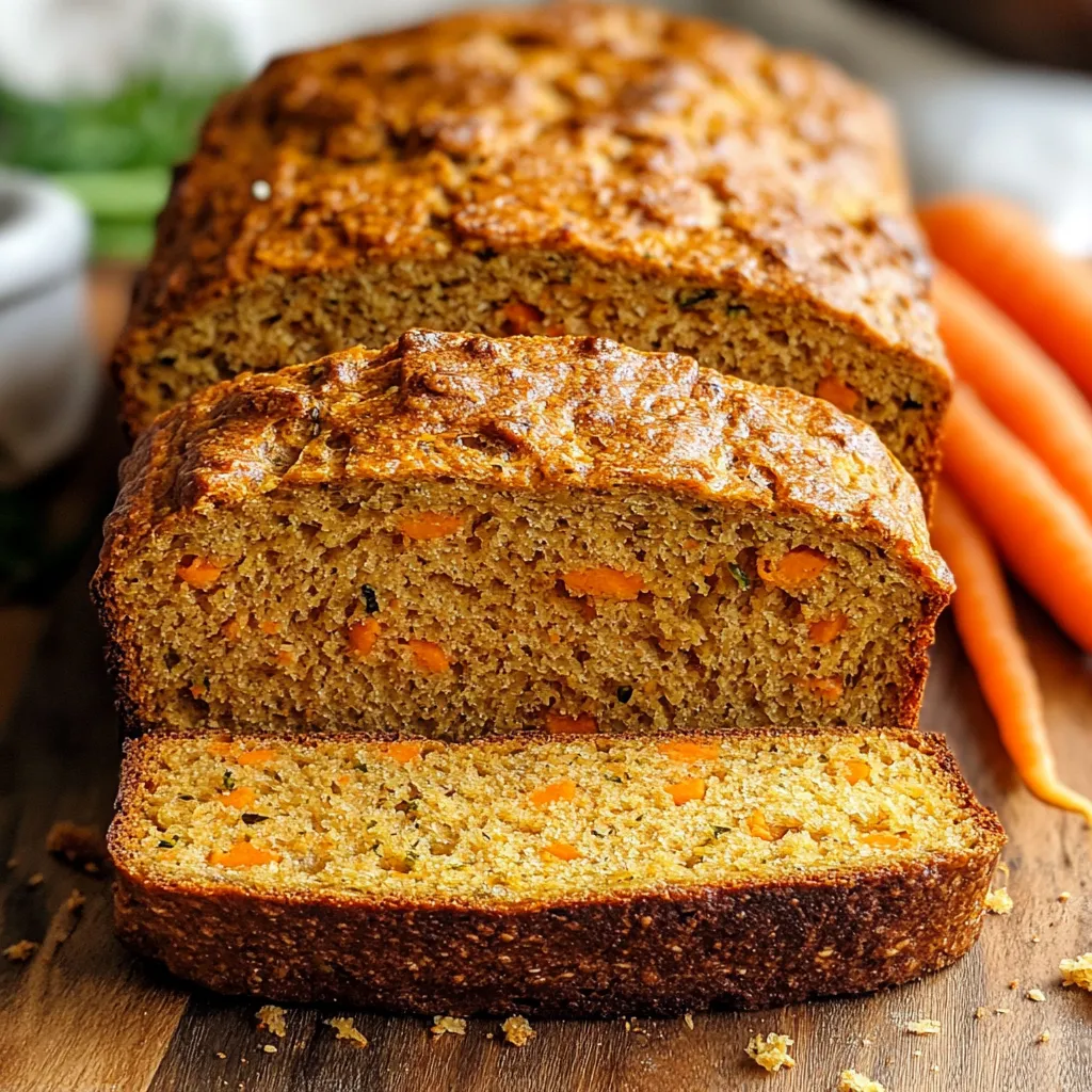 Rebanada de pan de zanahoria casero sobre plato de cerámica
