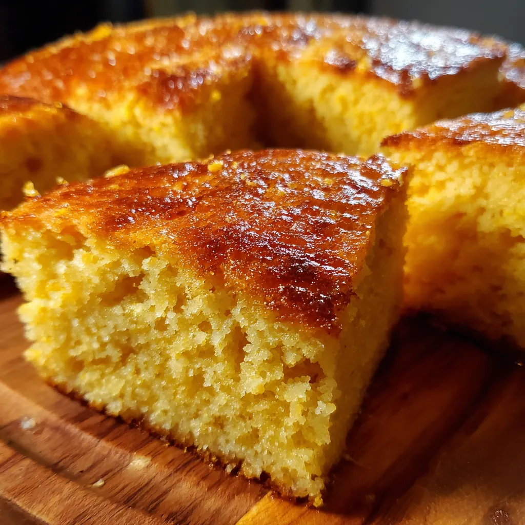 Pan de elote natural casero recién horneado sobre una rejilla