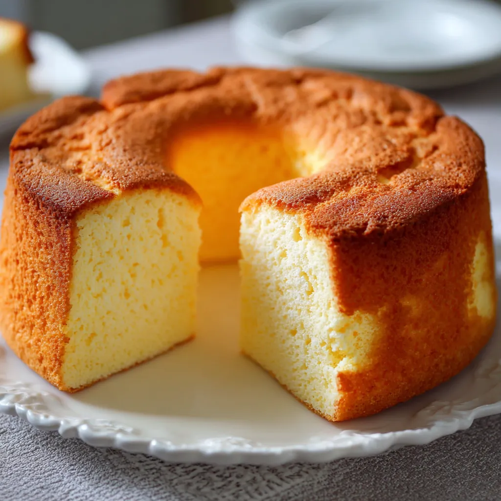 Pastel casero integral esponjoso recién horneado en molde circular