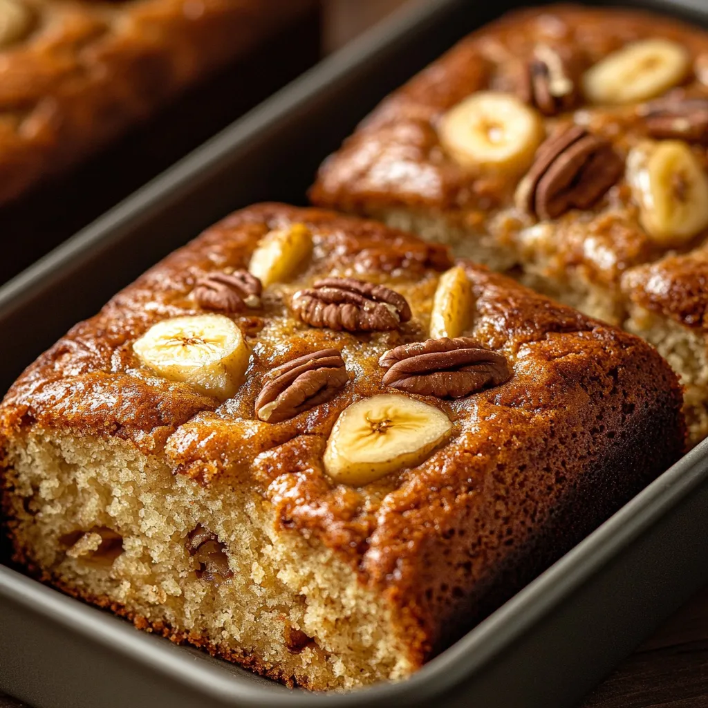 Pastel casero de nueces, manzana y plátano recién horneado y decorado con nueces