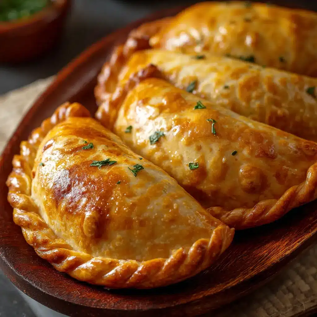 Pastel de guaraná horneado con relleno casero y masa dorada