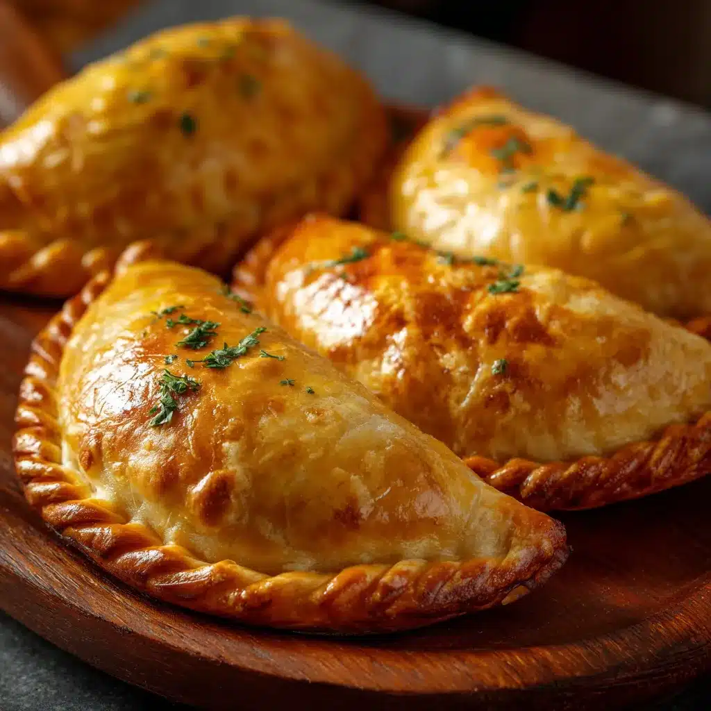 Pastel de guaraná horneado con relleno casero y masa dorada