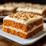 Pastel de zanahoria casero cubierto con glaseado cremoso de queso crema