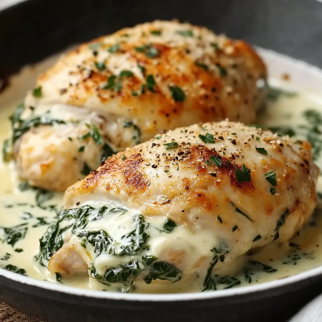 Pechuga de pollo rellena de espinaca y queso servida con arroz y ensalada