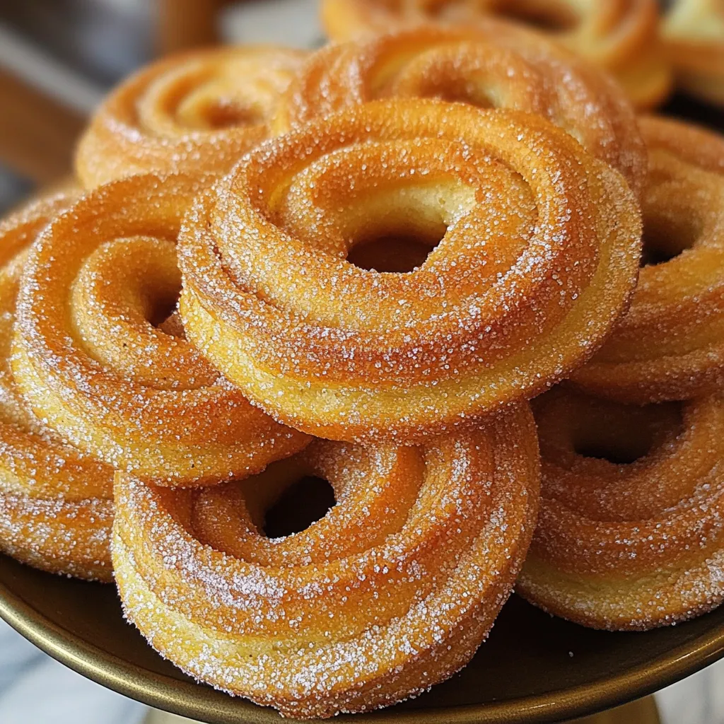 Rosquillas caseras horneadas doradas sobre rejilla, recién salidas del horno