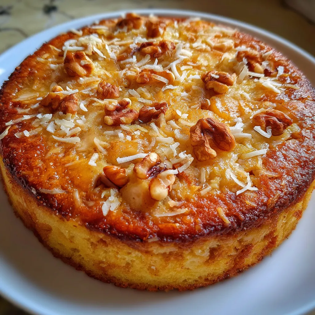 Torta sin horno decorada con castañas crocantes sobre plato blanco