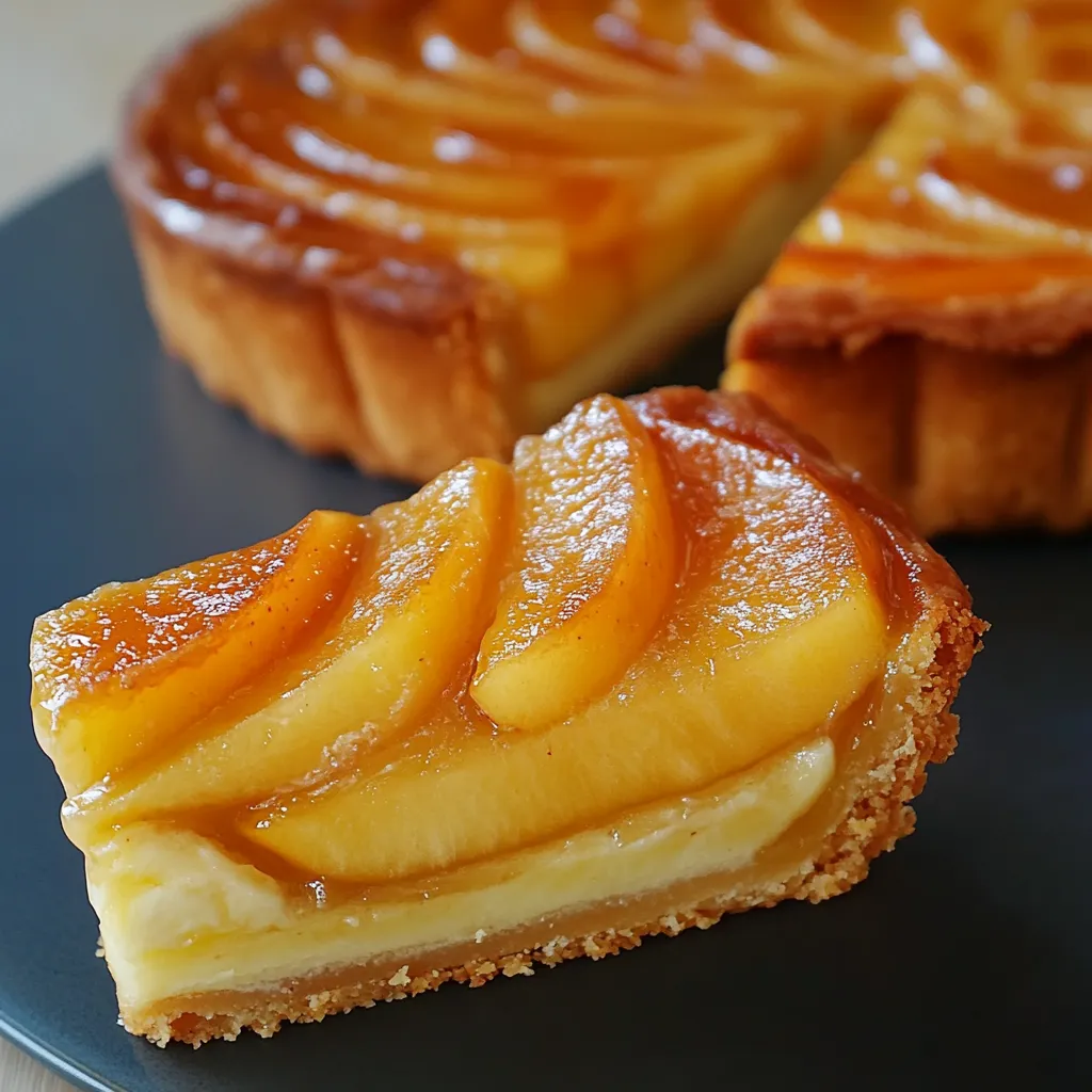 Tarta de manzana casera recién horneada con láminas decorativas en la parte superior
