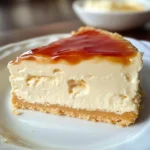 Tarta de queso sin horno ni gelatina sobre plato blanco decorada con frutas frescas