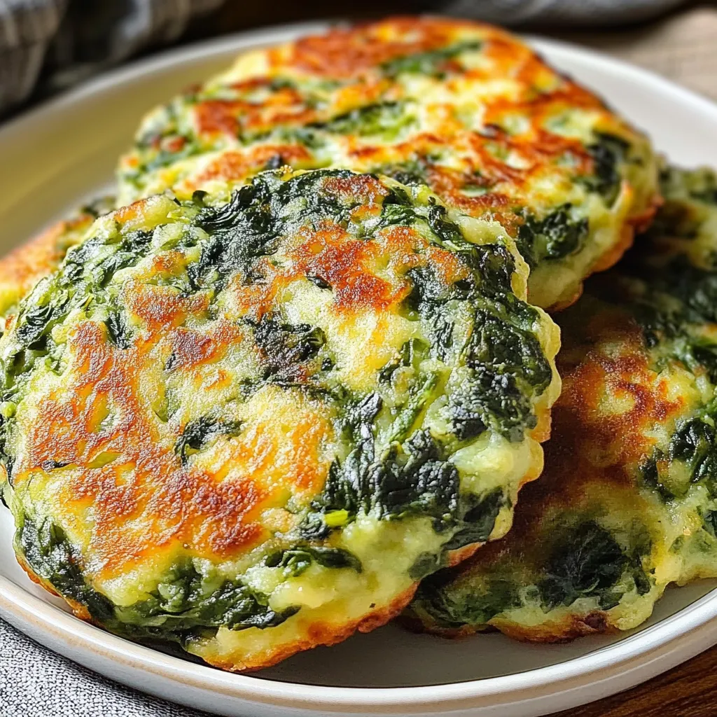 Torrejas de espinaca doradas al horno servidas con ensalada fresca