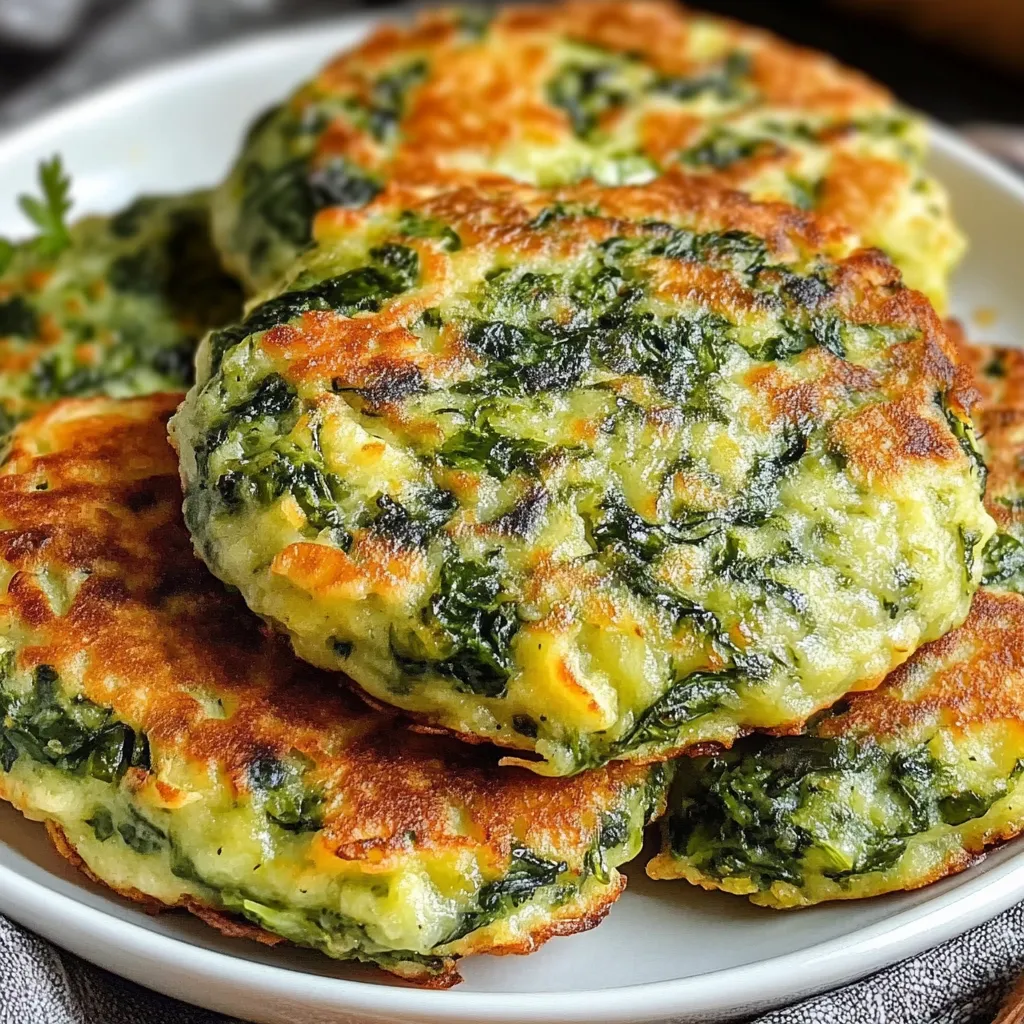 Torrejas de espinaca doradas al horno servidas con ensalada fresca
