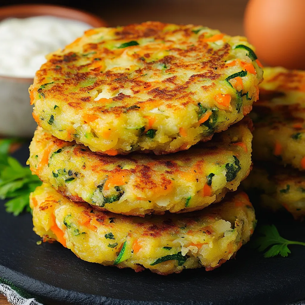 Torrejas de verduras recién fritas servidas sobre papel absorbente