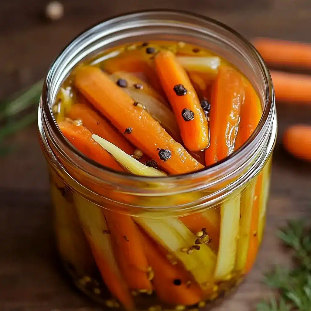 Zanahorias en escabeche mexicanas caseras en frasco de vidrio