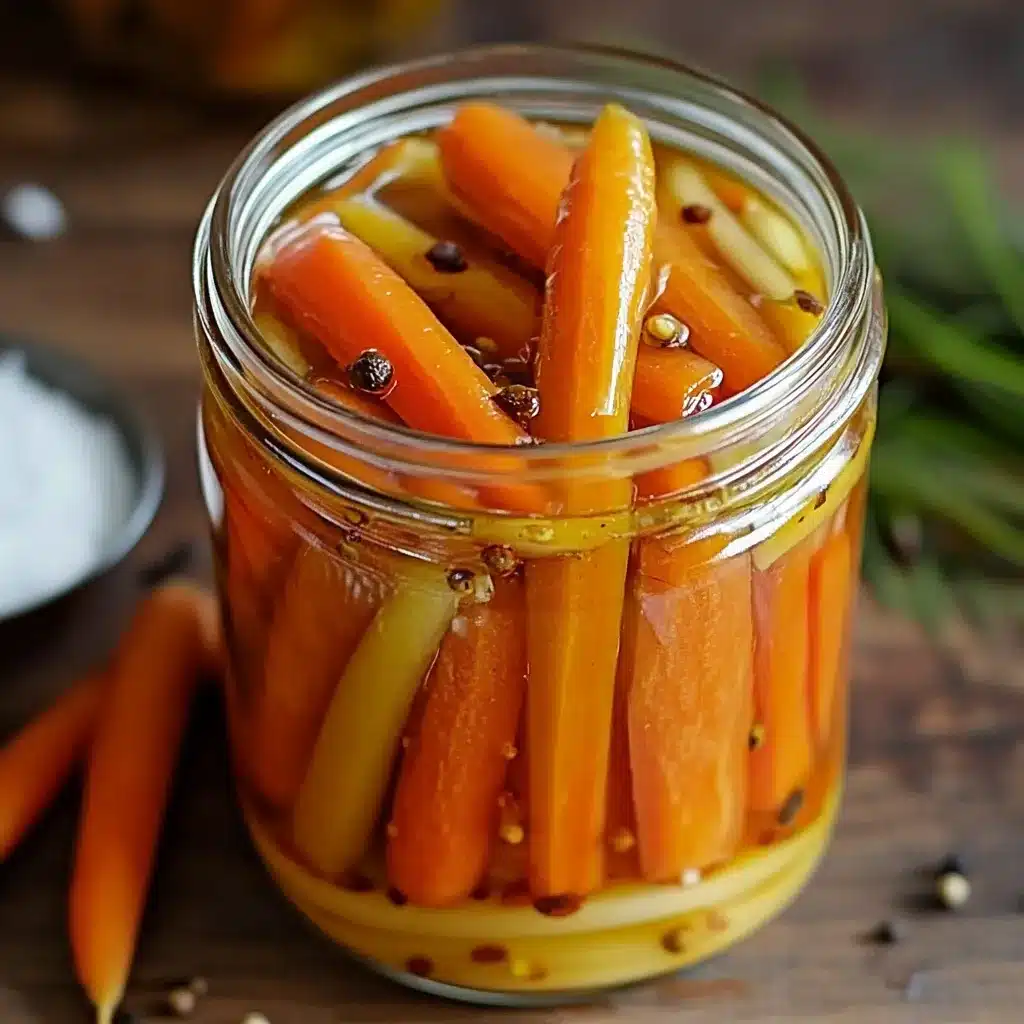 Zanahorias en escabeche mexicanas caseras en frasco de vidrio