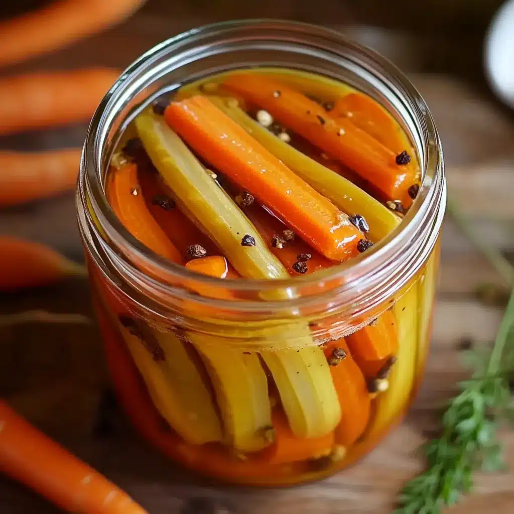 Zanahorias en escabeche mexicanas caseras en frasco de vidrio