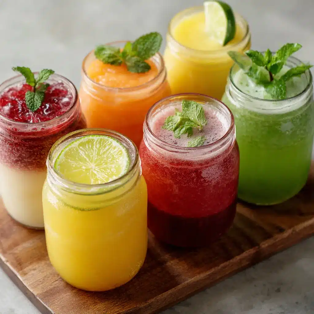Vaso de agua fresca de pepino y lima con hielo y rodajas de fruta, servido en una mesa de verano.
