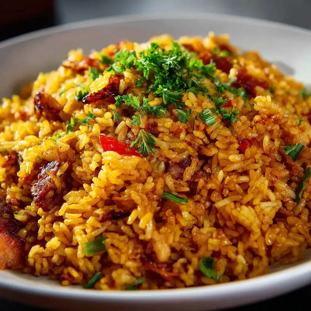 Arroz cantones en sartén con verduras y huevo
