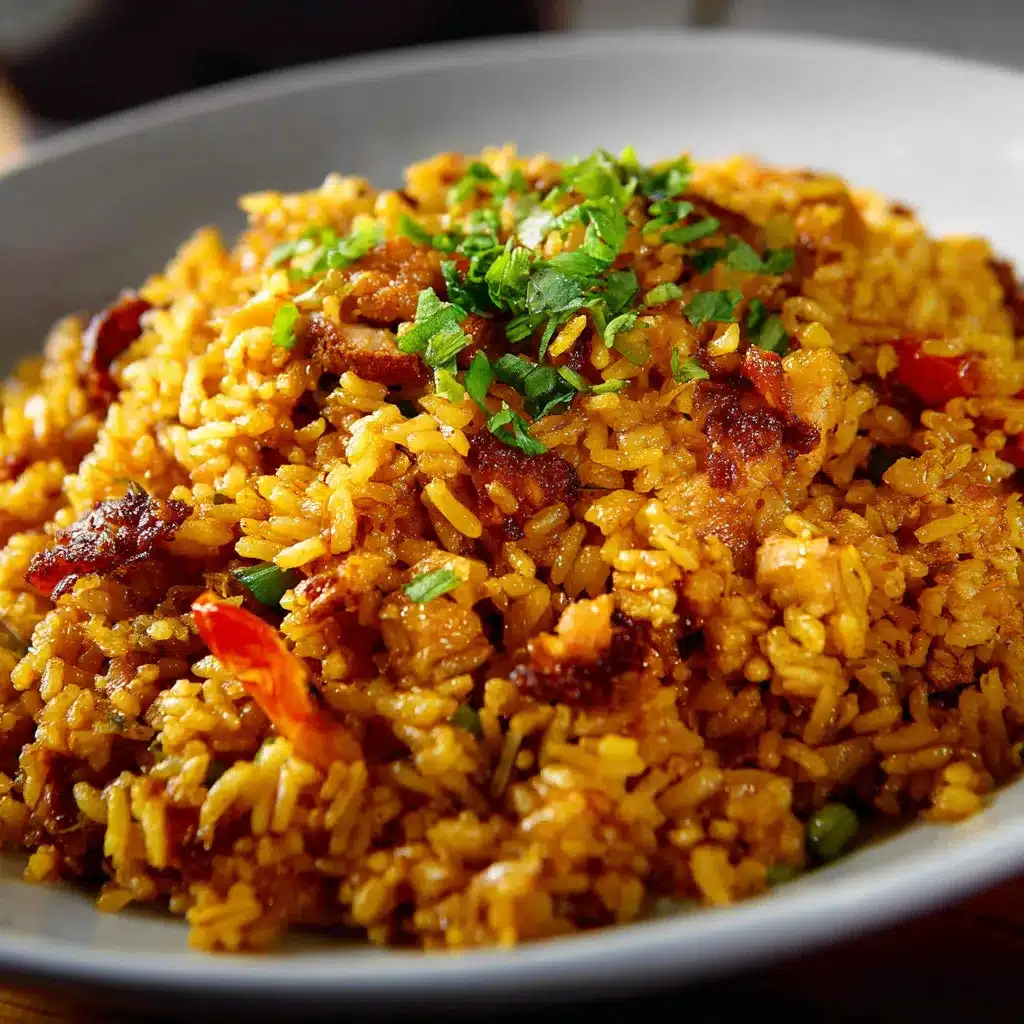Arroz cantones en sartén con verduras y huevo