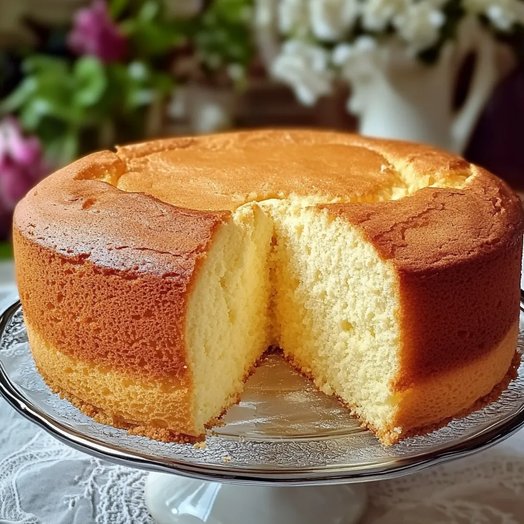 Rebanada de bizcocho esponjoso casero sobre plato blanco