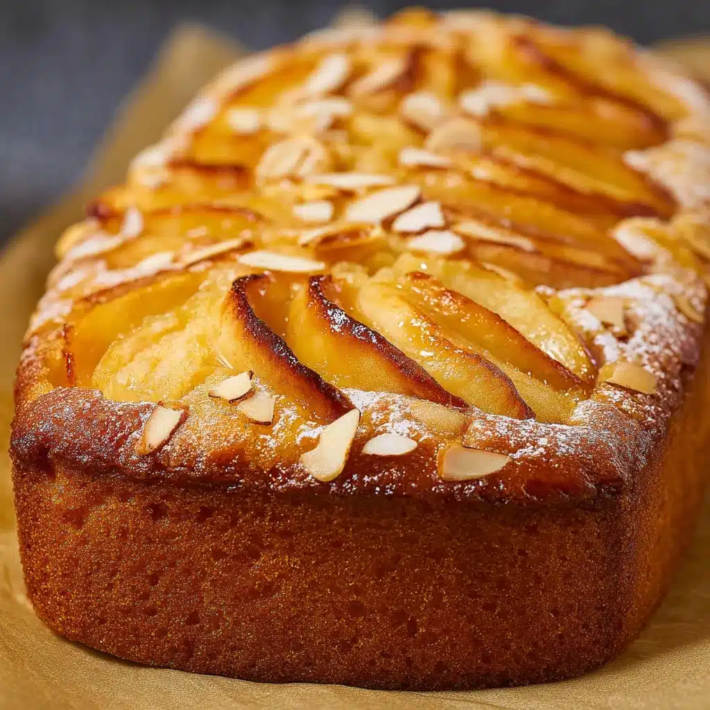 Bizcocho fácil de manzana casero sobre una mesa de madera