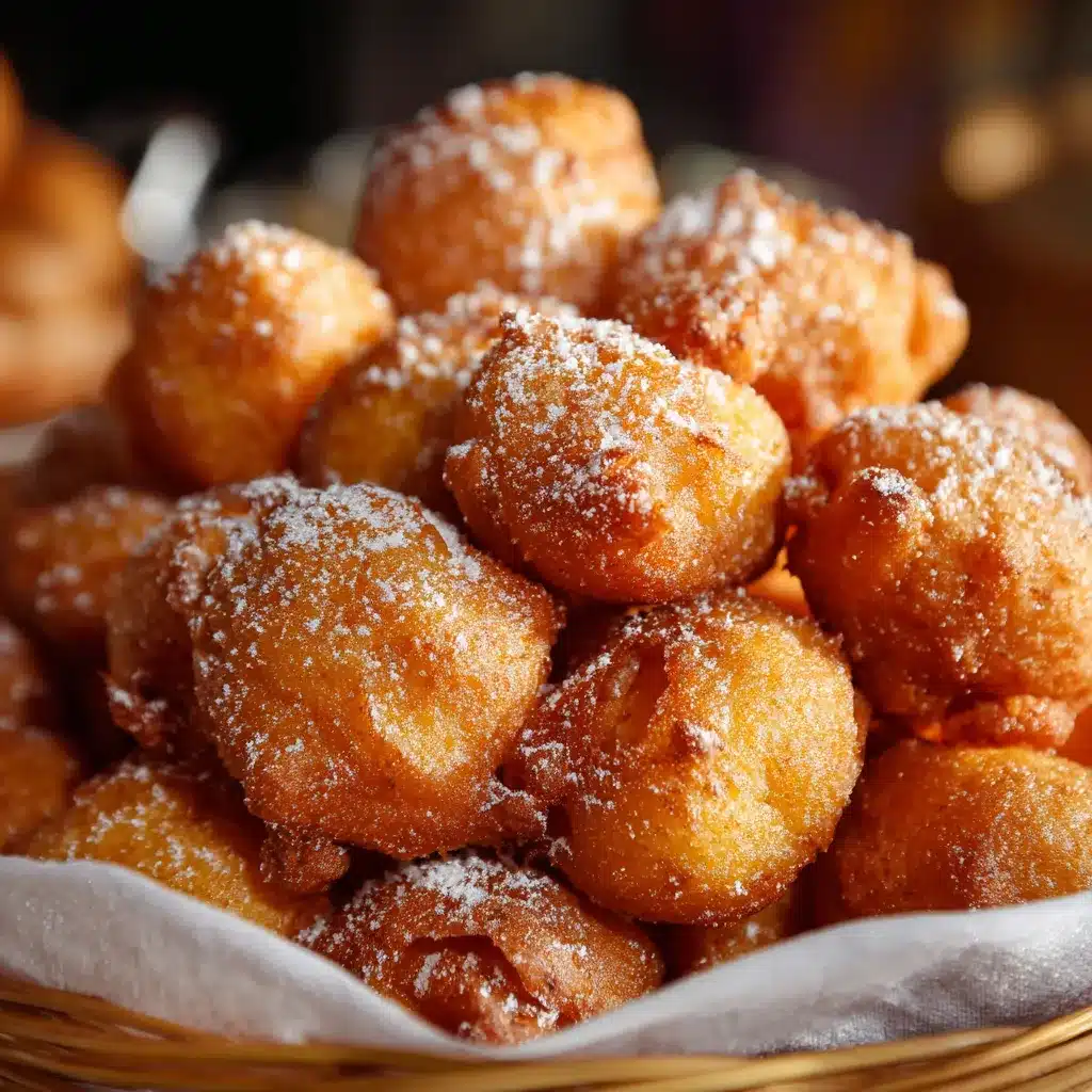 Buñuelos de calabaza recién fritos y espolvoreados con azúcar y canela sobre un plato rústico