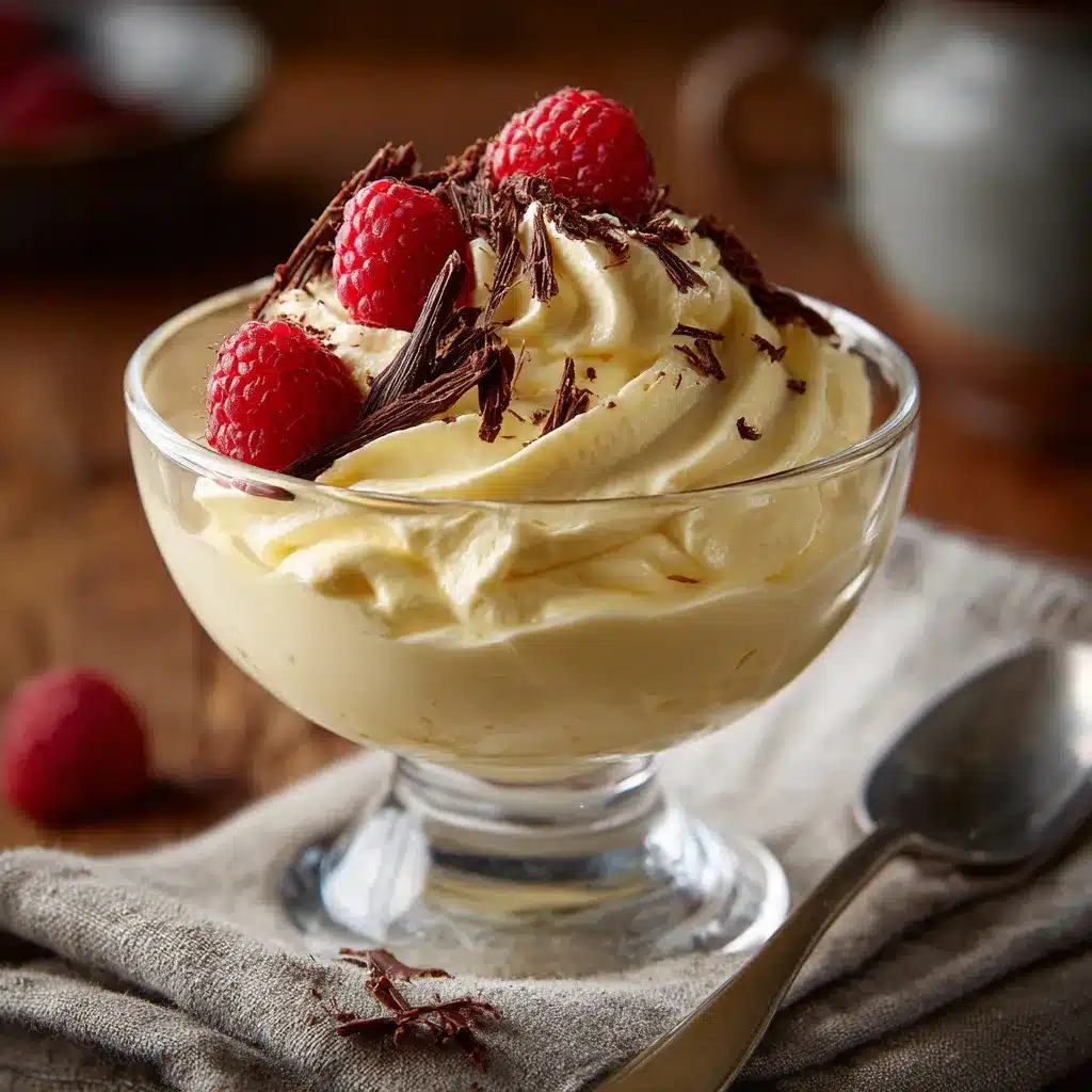 Copas de Crema Belga Casera decoradas con virutas de chocolate y frutas frescas