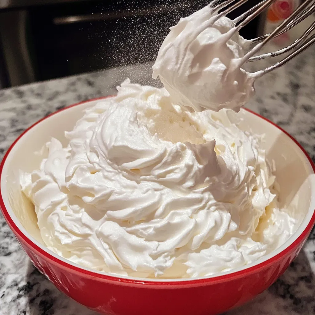 Crema Chantilly casera montada a punto firme en un bol de cristal.