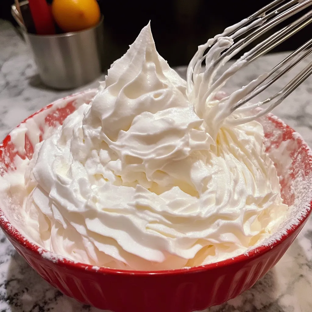 Crema Chantilly casera montada a punto firme en un bol de cristal.