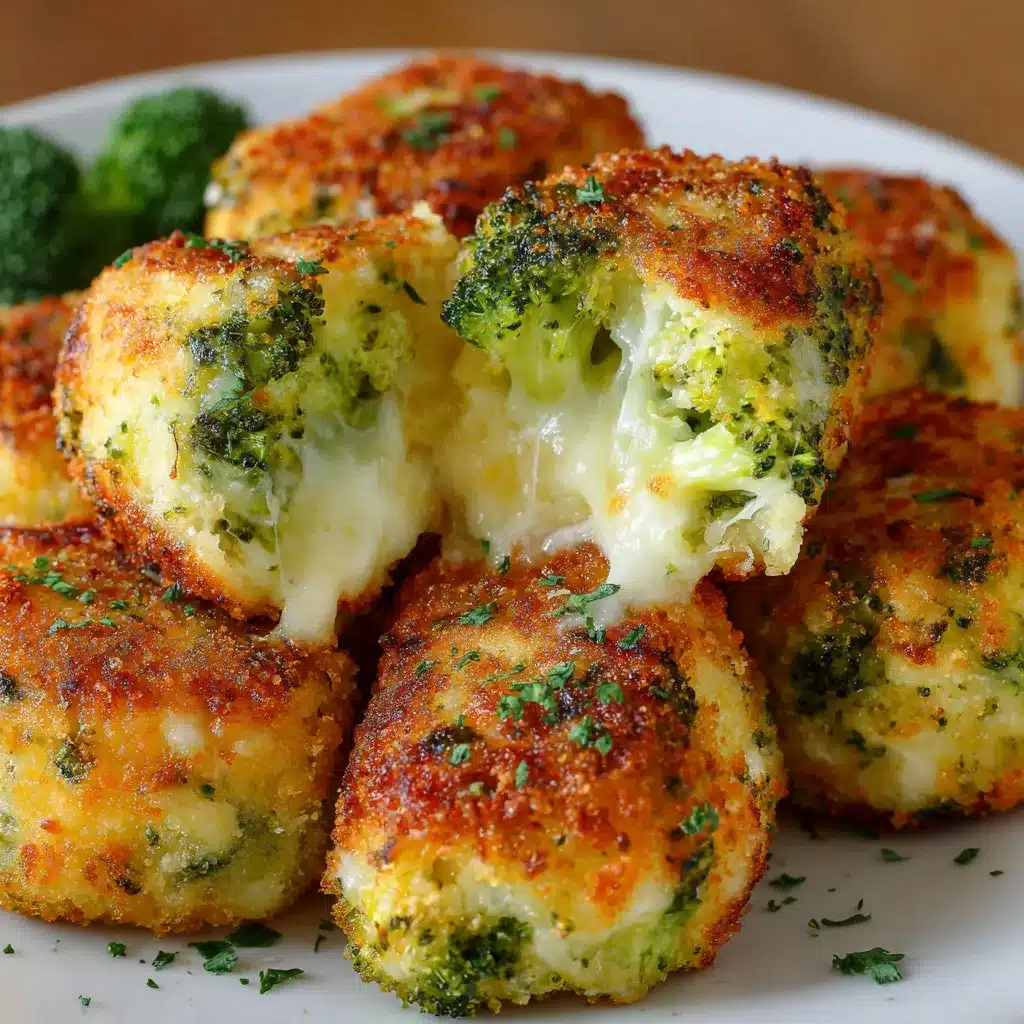 Croquetas de brócoli y queso al horno doradas en bandeja
