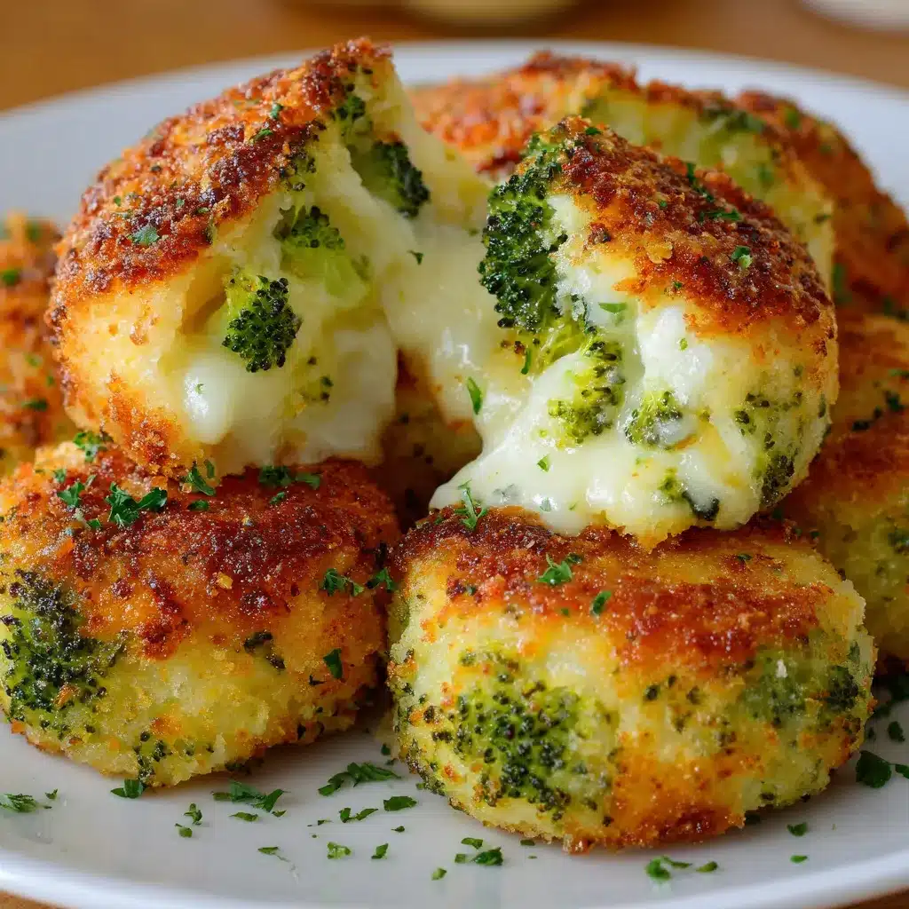Croquetas de brócoli y queso al horno doradas en bandeja
