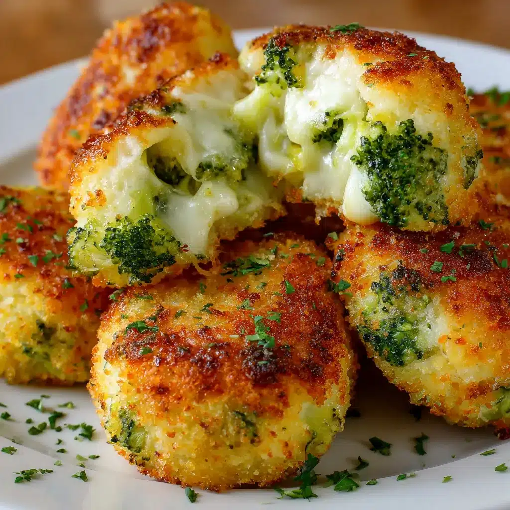 Croquetas de brócoli y queso al horno doradas en bandeja
