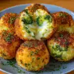 Croquetas de brócoli y queso al horno doradas en bandeja