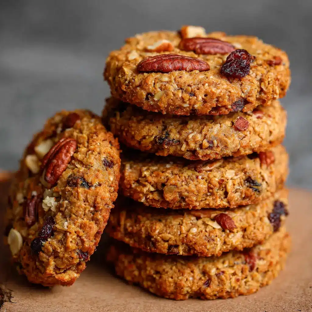 Galletas de avena saludables recién horneadas en una bandeja