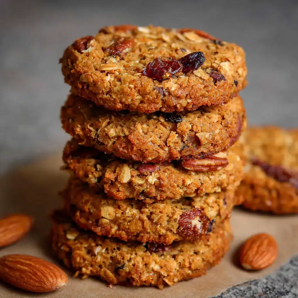 Galletas de avena saludables recién horneadas en una bandeja